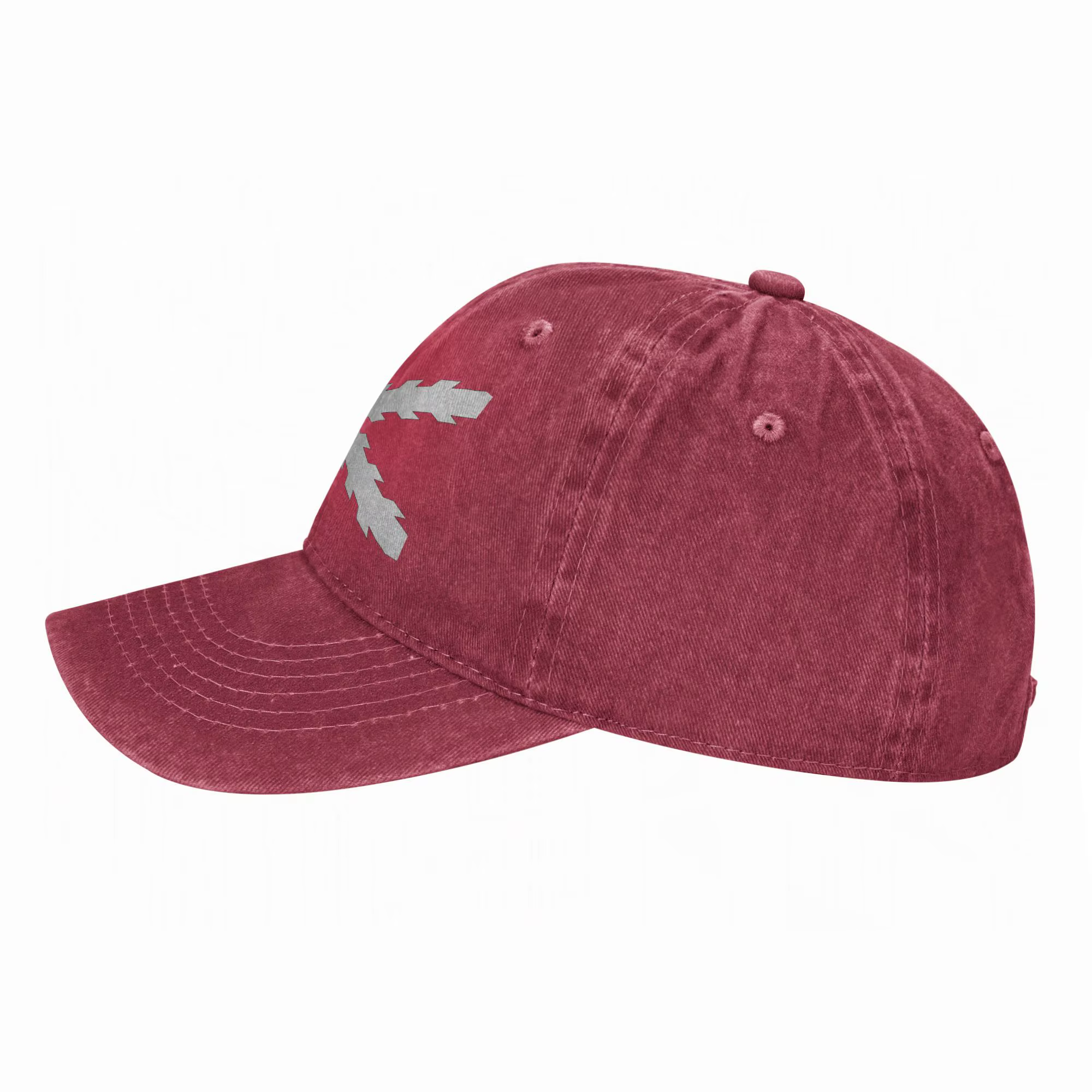 Casquettes de baseball blanches à croix bordeaux
