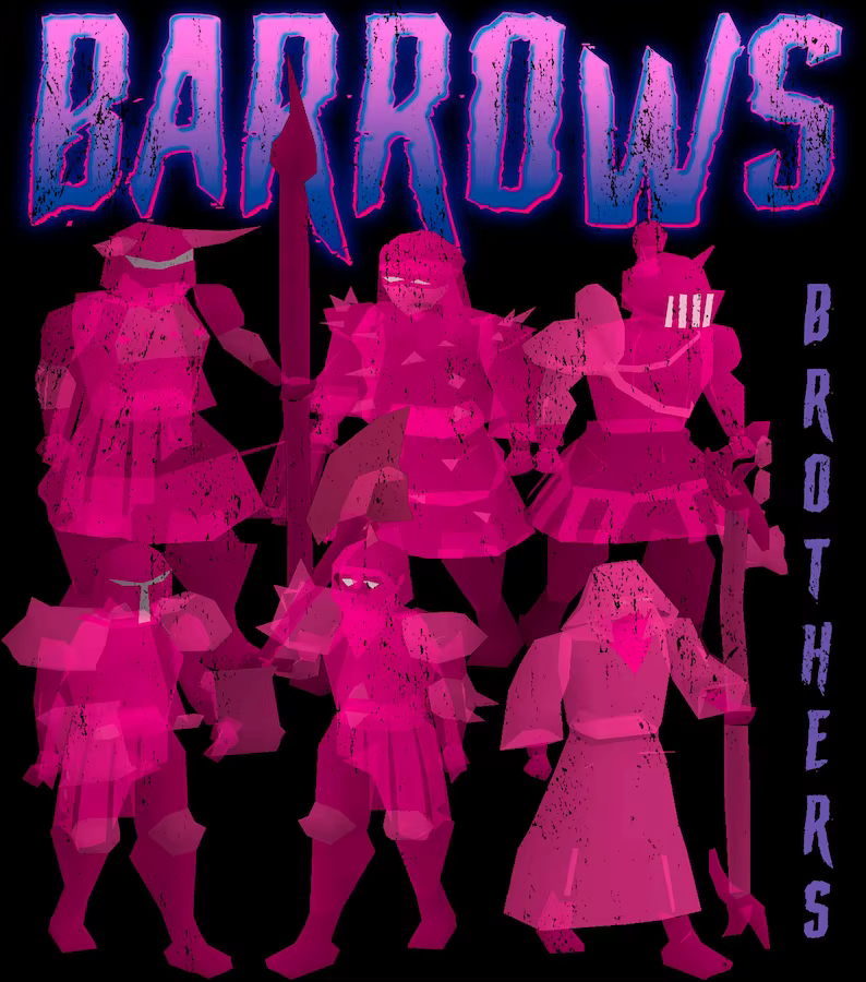 T-shirt unisexe Barrows Runescape - Chemise cadeau de jeu OSRS Dungeon Boss