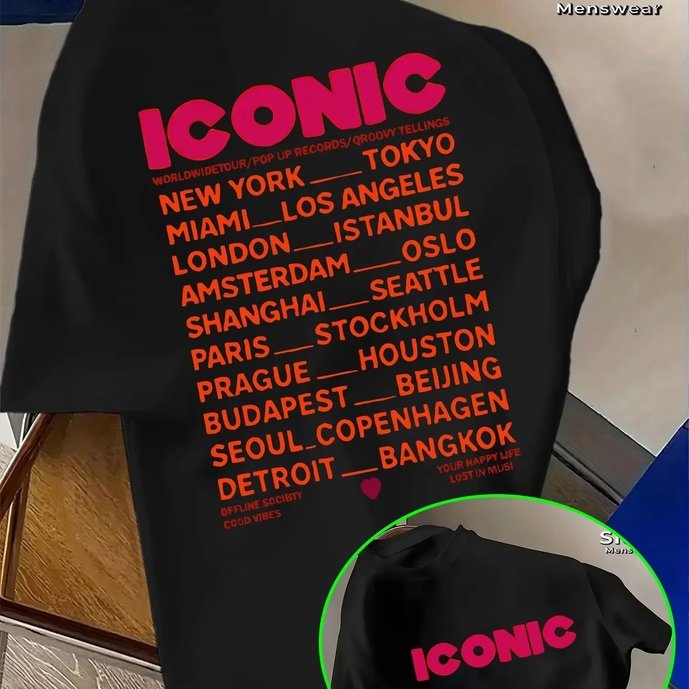 T-shirt graphique iconique pour homme