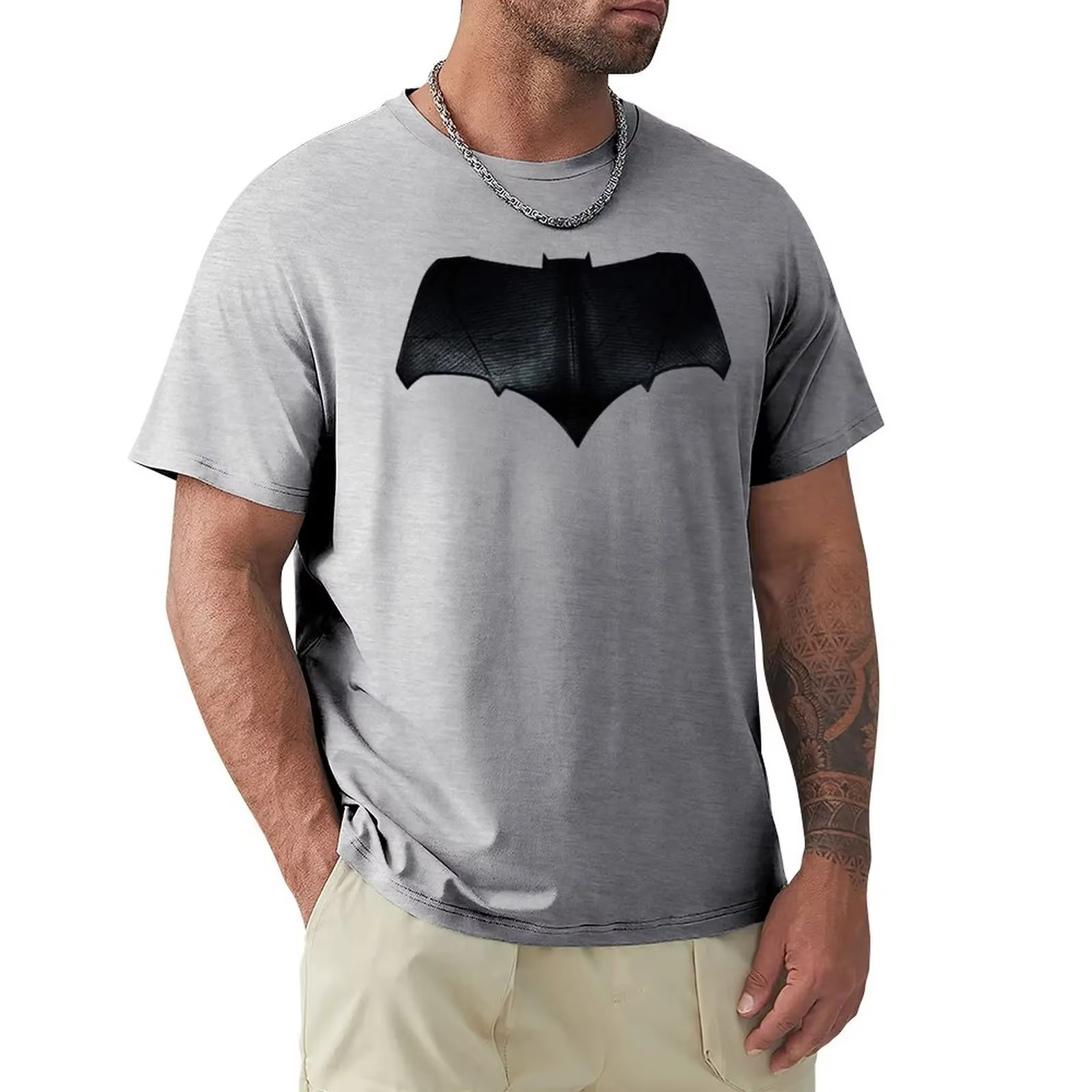 T-shirt noir uni Snyder Bat pour hommes