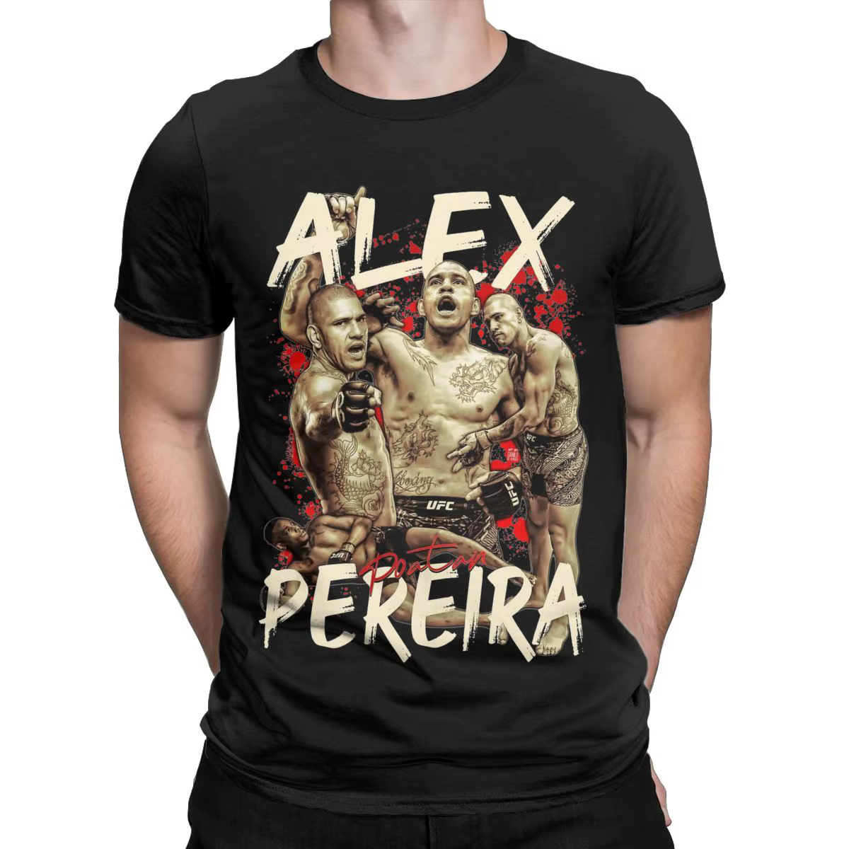 Toutes les saisons hommes femmes Alex Pereira Poatan boxe Boxer t-shirts vêtements pur coton T-shirt