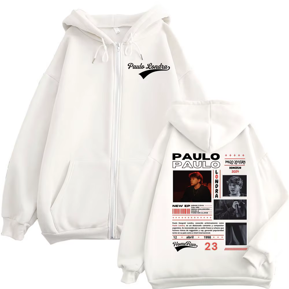 Rappeur Paulo Londra Homerun Album Merch sweat à capuche Harajuku Hip Hop Pop musique