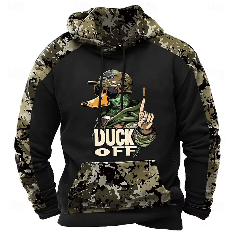Duck Off Funny Camo Hoodie pour hommes