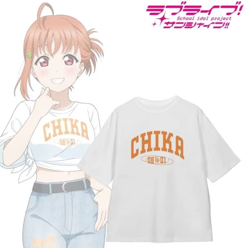 Anime Lovelive Sunshine Aqoursarti Mate même T-shirt coton été hauts pour hommes femmes à manches courtes