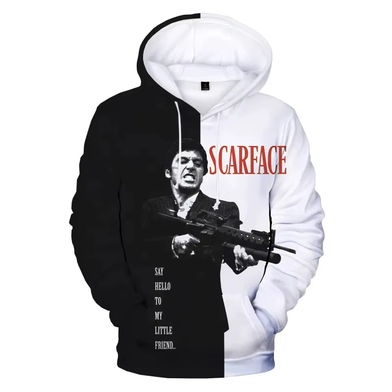 Film Scarface 3D sweat à capuche Tony Montana Harajuku Streetwear