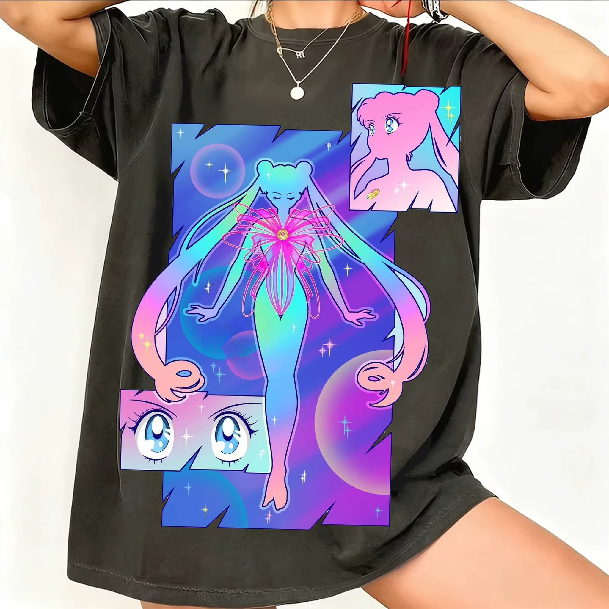 T-shirt graphique rétro Sailor Moon années 90