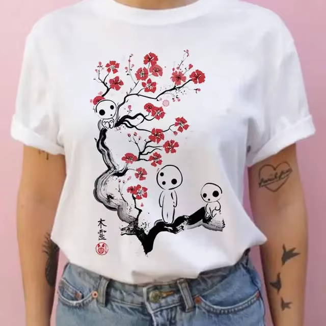 Été hommes et femmes à manches courtes Studio Ghibli Totoro T-shirt Harajuku Kawaii