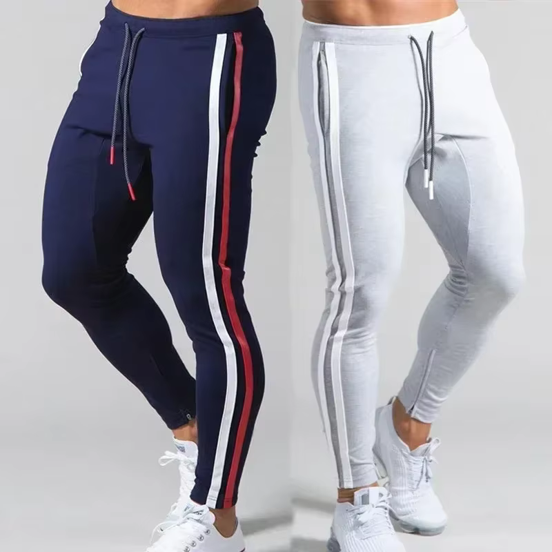 Joggers hommes pantalons de survêtement rayés