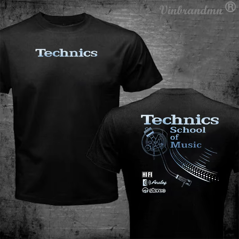 T-shirt Vintage DJ Long Play Technics School of Music pour Homme