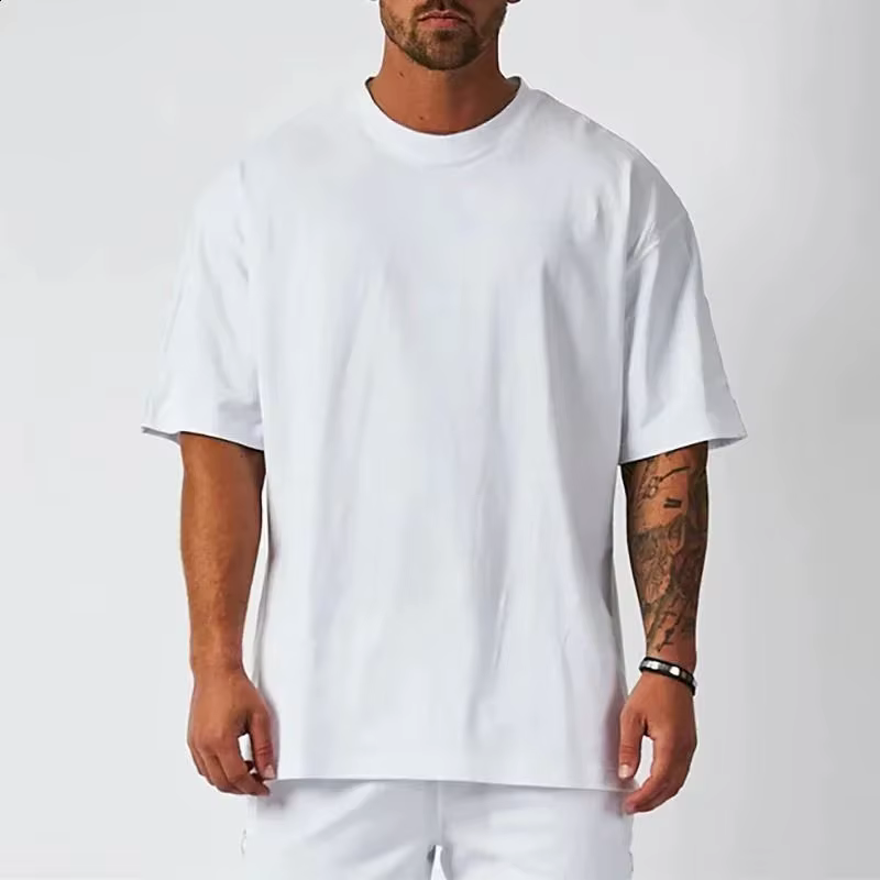 T-shirt en coton blanc uni pour homme