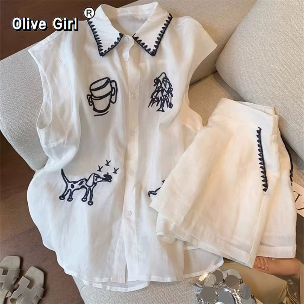 Olive Girl – ensemble Polo et short surdimensionné pour femme
